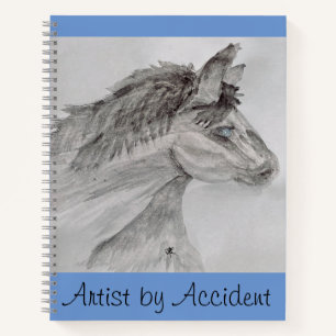 Blaues mit Augen Pferd Notizbuch