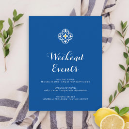 Blaues Mittelmeer Hochzeitstag Begleitkarte
