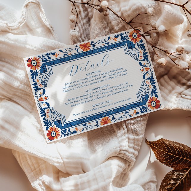 Blaues Mittelmeer - Italienische Hochzeit Begleitkarte (Von Creator hochgeladen)