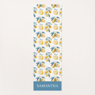 Blaues Mittelmeer-Zitronenmuster Name Yogamatte
