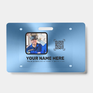 Blaues, modernes berufliches Foto QRcode Ausweis