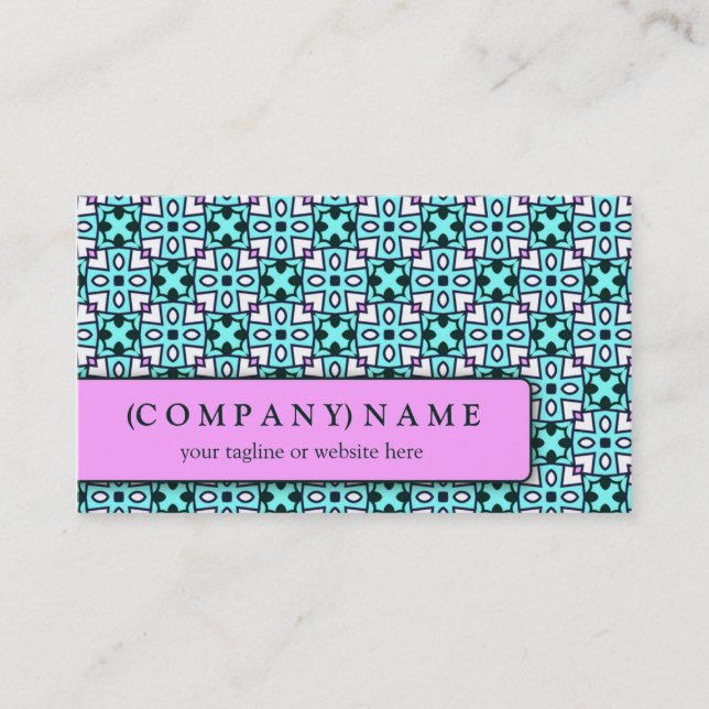 Blaues modernes Blättermuster Visitenkarte (Vorderseite)