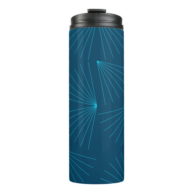 Blaues, modernes, einfaches helles Feierkonzept Thermosbecher (Vorderseite)