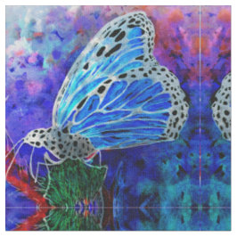 Blaues Monarch-Kaleidoskop Stoff