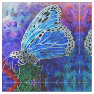 Blaues Monarch-Kaleidoskop Stoff