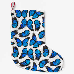 Blaues Monarchfalter-Muster Kleiner Weihnachtsstrumpf