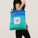 Blaues Monogramm mit zwei Farbtönen Tasche (Von Nahem)