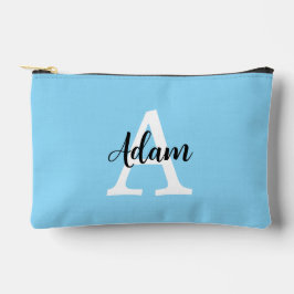 Blaues Monogramm-Name-Skript Personalisiertes Desi Zubehörtasche