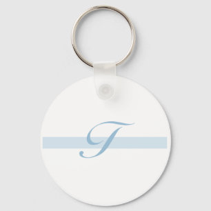 Blaues Monogramm T Schlüsselanhänger