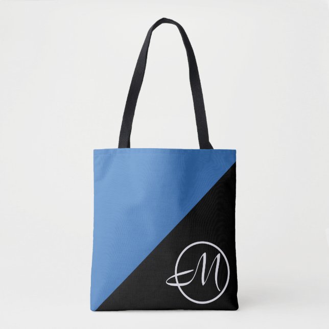 Blaues Monogramm Tasche (Vorderseite)