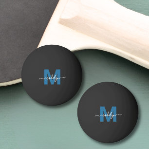 Blaues Monogramm Tischtennisball