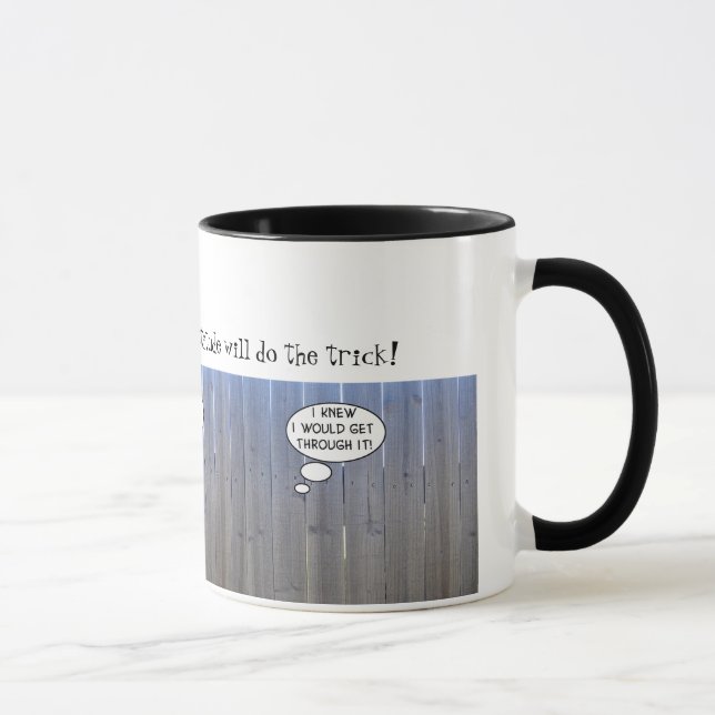Blaues Monster im Zaun feststecken Tasse (Rechts)