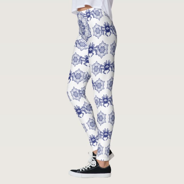 Blaues Monster-Krabbendesign Leggings (Links)