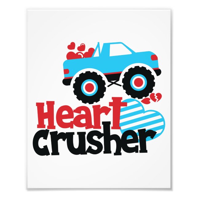 Blaues Monster LKW Herzkreuz Valentine Fotodruck (Vorne)