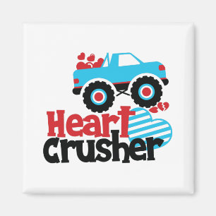 Blaues Monster LKW Herzkreuz Valentine Magnet