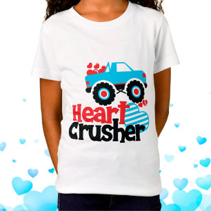 Blaues Monster LKW Herzkreuz Valentine T-Shirt