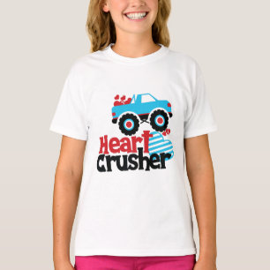 Blaues Monster LKW Herzkreuz Valentine T-Shirt