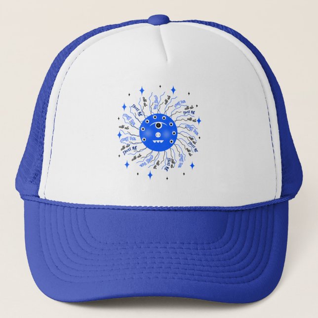 Blaues Monster Truckerkappe (Vorderseite)