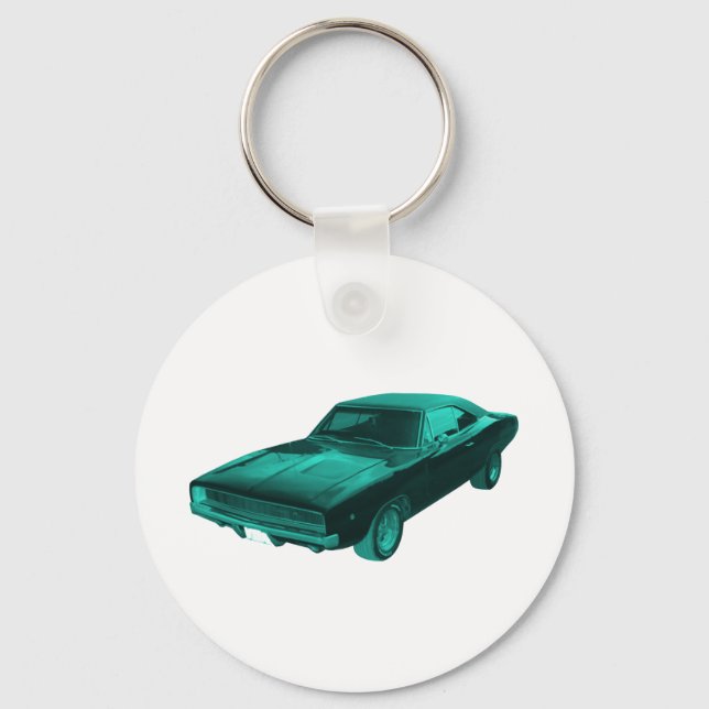 Blaues Mopar für das Dodge 1968 Schlüsselanhänger (Vorderseite)