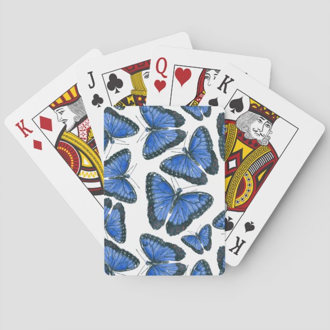 Blaues Morphon-Schmetterling-Muster Spielkarten (Rückseite)