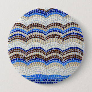 Blaues Mosaik-enormer runder Knopf Button