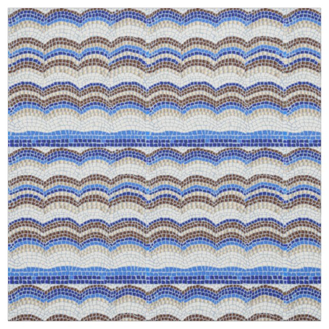 Blaues Mosaik gekämmtes Baumwollgewebe Stoff (Muster)