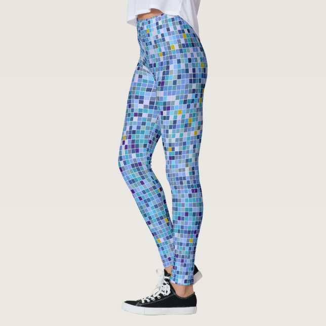 Blaues Mosaik Leggings (Links)