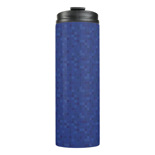 Blaues Mosaikbild Thermosbecher (Vorderseite)