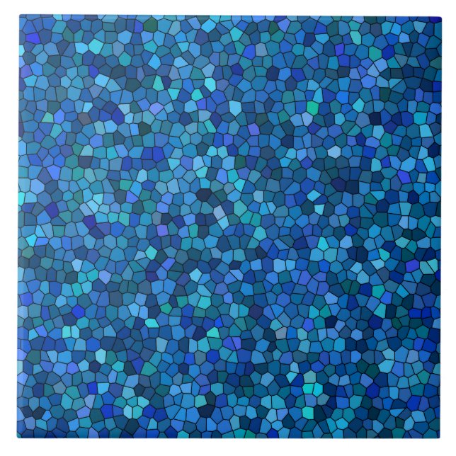 Blaues Mosaikmuster Fliese (Vorderseite)