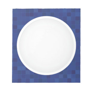 Blaues Mosaikpixelmuster personalisiertes Monogram Notizblock