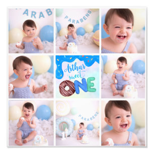Blaues Multi-Foto-Süßes Fotodruck