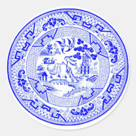 Blaues Muster [1912] Runder Aufkleber