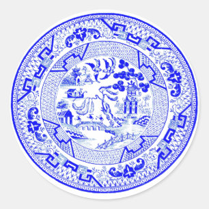 Blaues Muster [1912] Runder Aufkleber