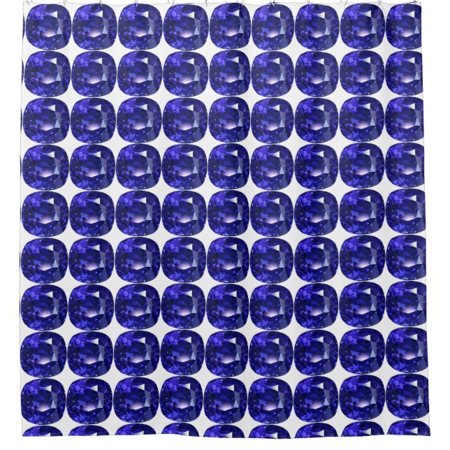 Blaues Muster Duschvorhang (Vorderseite)