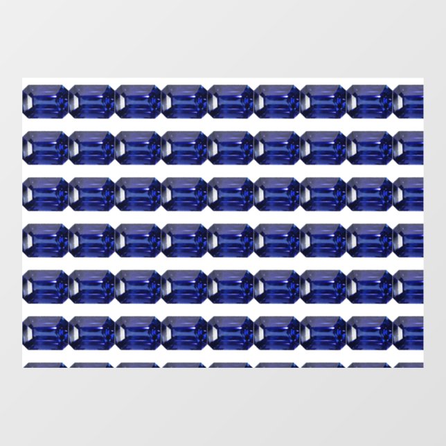 Blaues Muster Fensteraufkleber (Blatt)