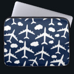 Blaues Muster für Flugzeuge Laptopschutzhülle<br><div class="desc">Blaues Flugmuster</div>