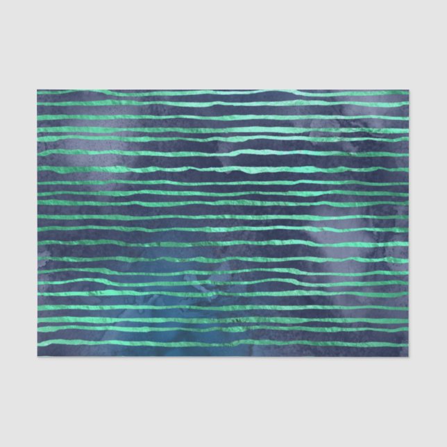 Blaues Muster für Marine und Aqua Seidenpapier (Vorderseite)