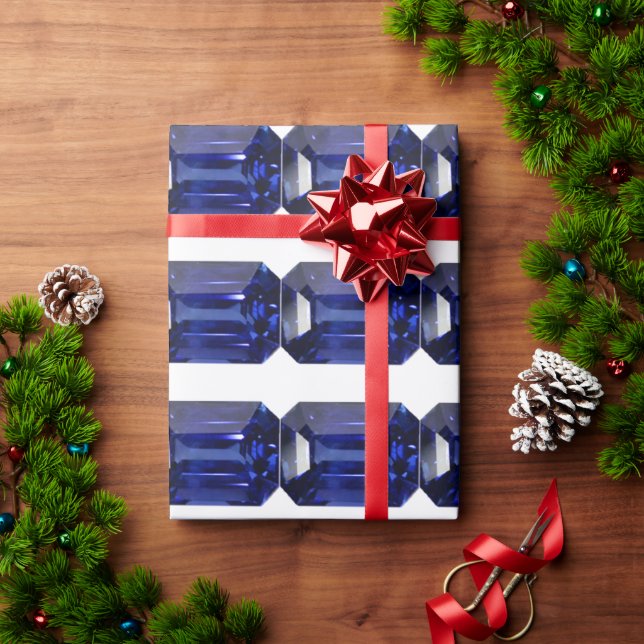 Blaues Muster Geschenkpapier (Feiertagsgeschenk)