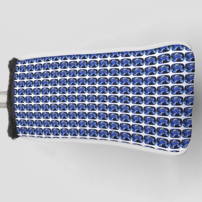 Blaues Muster Golf Headcover (Vorderseite)