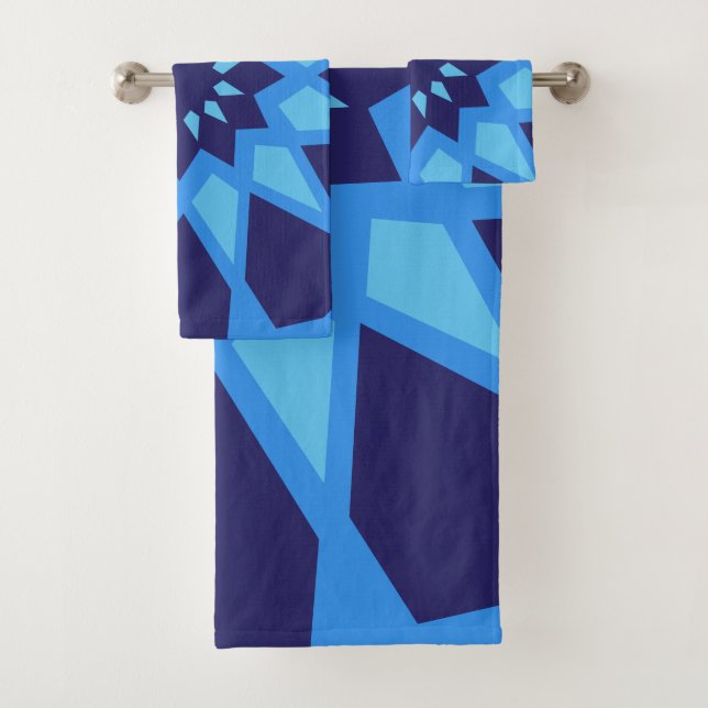 Blaues Muster in Marokko Badhandtuch Set (Insitu)