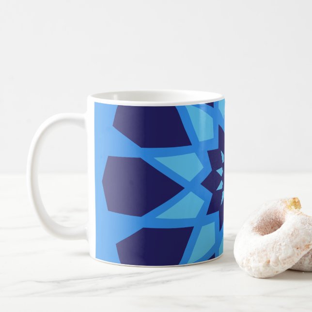 Blaues Muster in Marokko Kaffeetasse (Mit Donut)