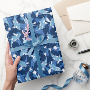 Blaues Muster - Koi Fish Geschenkpapier
