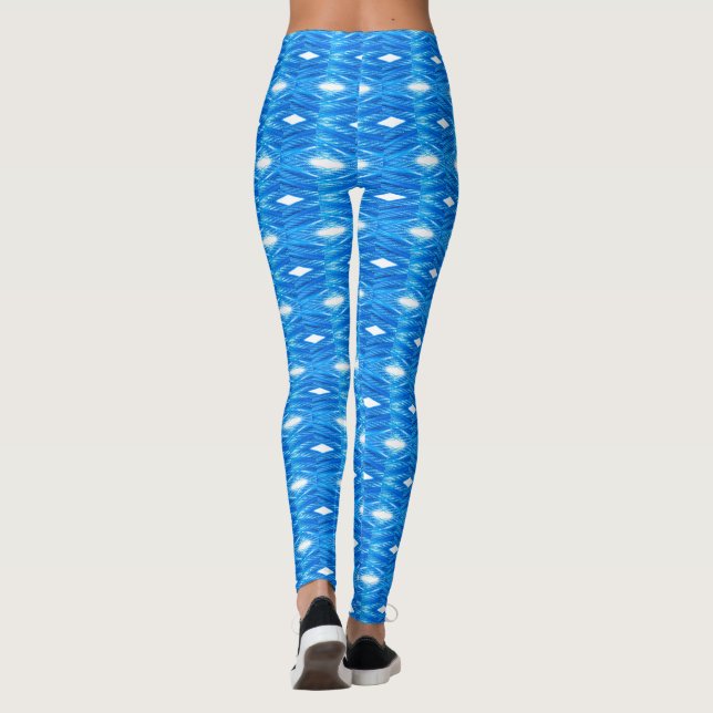 Blaues Muster Leggings (Rückseite)