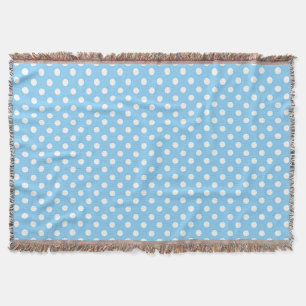 blaues Muster mit weißen Polka-Punkten Decke