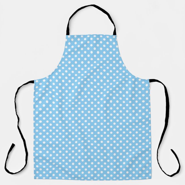 blaues Muster mit weißen Polka-Punkten Schürze (Vorderseite)
