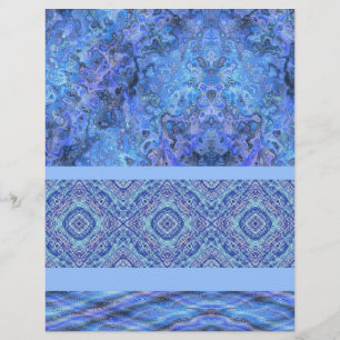 Blaues Muster-Sch scrapbook-Papier 2-seitig bedruc