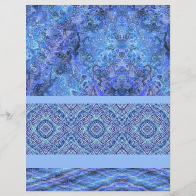 Blaues Muster-Sch scrapbook-Papier 2-seitig bedruc (Vorderseite)