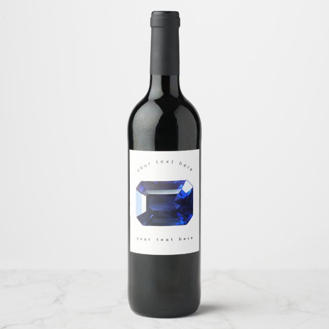 Blaues Muster Weinetikett (Vorderseite)