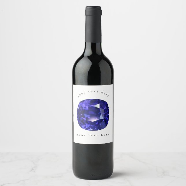 Blaues Muster Weinetikett (Vorderseite)