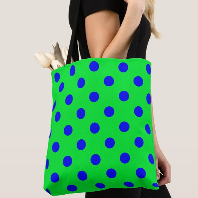 Blaues Musterdesign mit grünen Tupfen  Tasche (Von Creator hochgeladen)